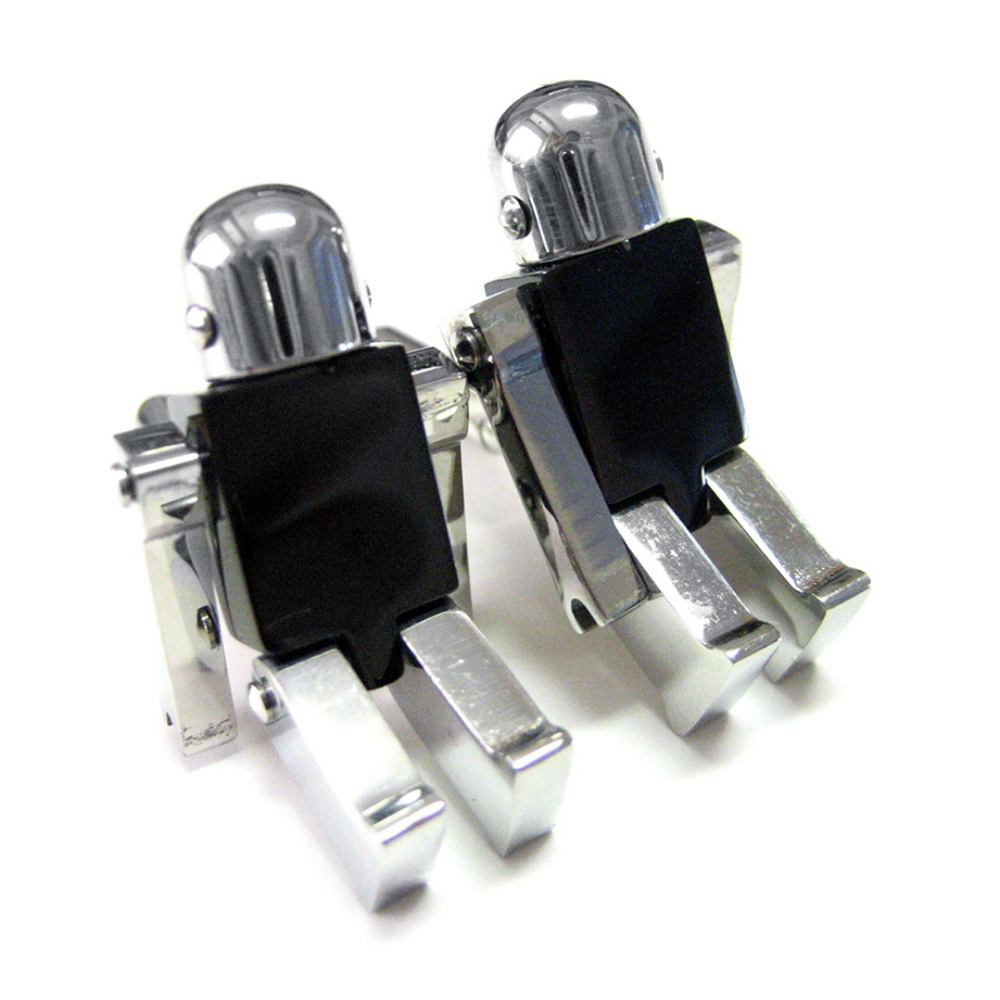 Black Chrome Robot Cufflinks